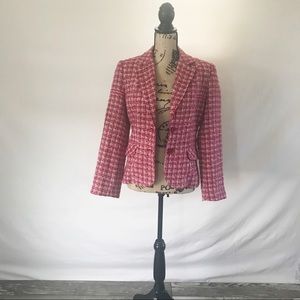 CAbi Red Pink and White Blazer Style 885, Size 4